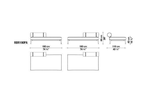 Ткань сад диван с полуостровом B&B Italia Outdoor смородина ARCH-00037375 - Вид №26