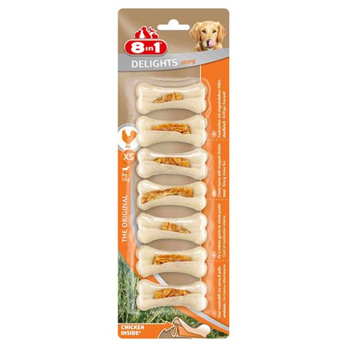 ПР0026080 Лакомство для собак DELIGHTS Strong XS Косточки 7х7,5см 8 in 1 8 in 1 Pets 