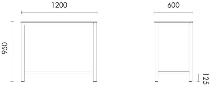Grado Design Высокий прямоугольный стальной стол со столешницей из МДФ Pipe sun-id-1479384 - Вид №2