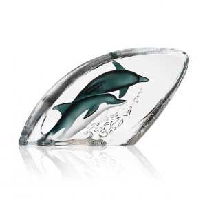 34800 Скульптура "Дельфины", коричневая / жёлтая, 430/225 мм. Maleras