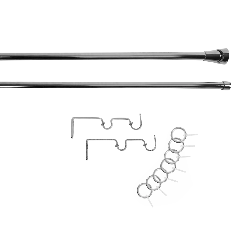Карниз двухрядный раздвижной Inspire Трапеция 160-300 см цвет хром STLM-2117545 - Вид №1
