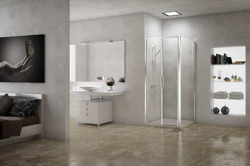 Duka Угловая душевая кабина из алюминия и стекла Quadra – con profili verticali e orizzontali sun-id-1494513 - Вид №4