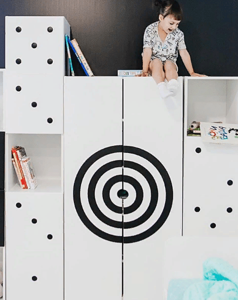 Шкаф двухдверный детский большой "Мишень" МАНДАРИН ПРОДЛЕНКА 178738 Белый Santreyd  - Вид №4