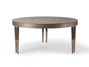 Круглый геометрический инкрустированный стол