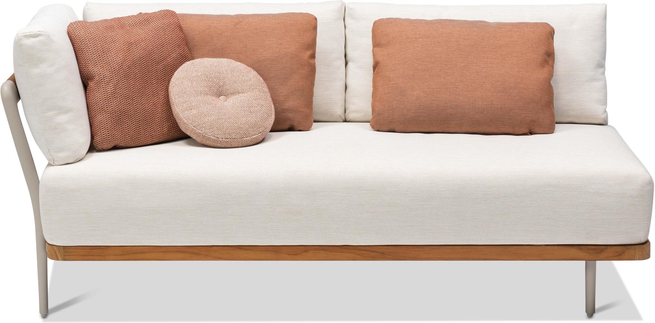 Правое угловое двойное сиденье кремень teak Manutti Flex MNST515 - Вид №1