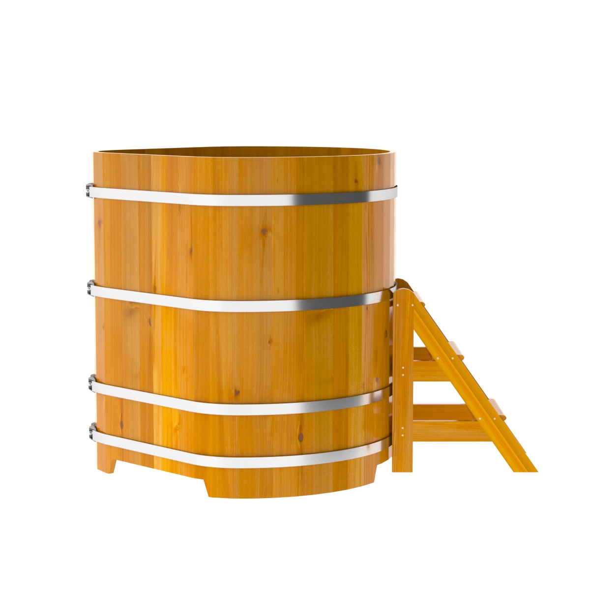 2316 Купель угловая из лиственницы Рустик 1,19х1,19х1,4 натуральная Alyarus  - Вид №3