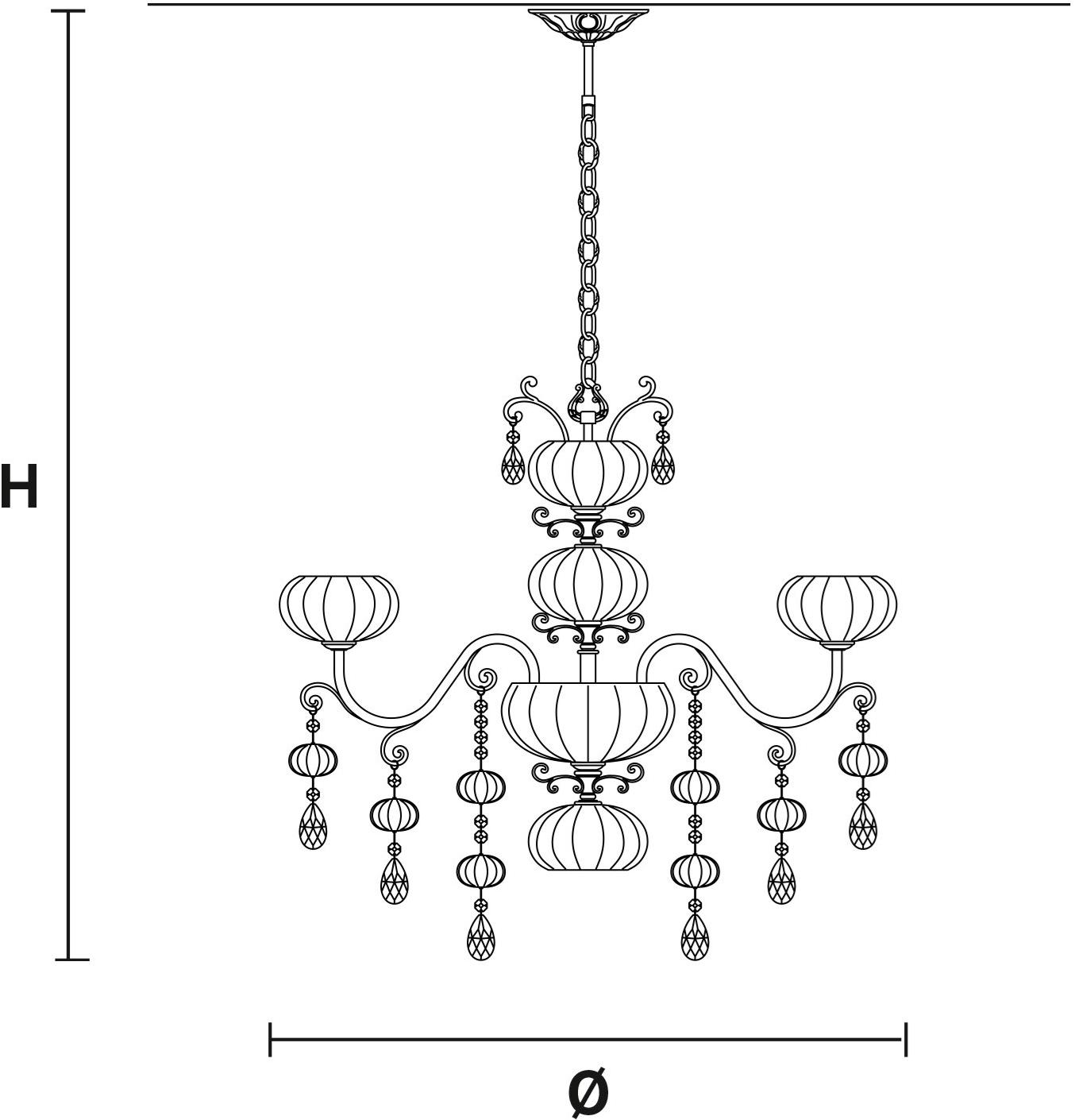 Masiero Люстра из металла с кристаллами накаливания Globe sun-id-1428098 - Вид №1