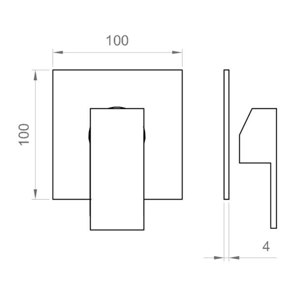 Встраиваемый однорычажный смеситель для душа Ercos Италия R ARCH-00000078 - Вид №2
