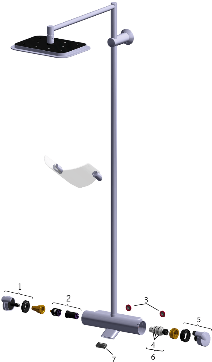 Oras 7191 Смеситель с верхним душем rain shower 7191 Optima Хром  - Вид №5