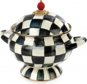 10654446 Mackenzie-Childs Супница 3л Сourtly Сheck Сталь