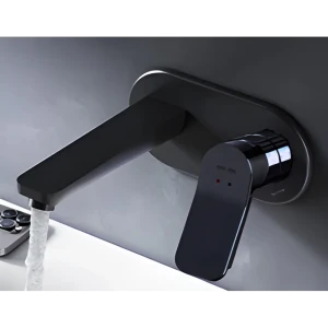 Смеситель для раковины AM.PM X-Joy F85A72222, скрытый монтаж, однорычажный, цвет черный матовый
