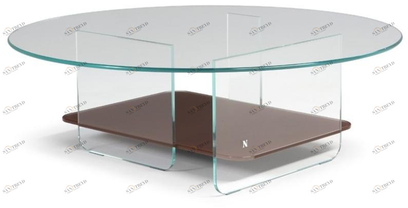 Natuzzi Круглый стеклянный журнальный столик с журнальной стойкой sun-id-1386455
