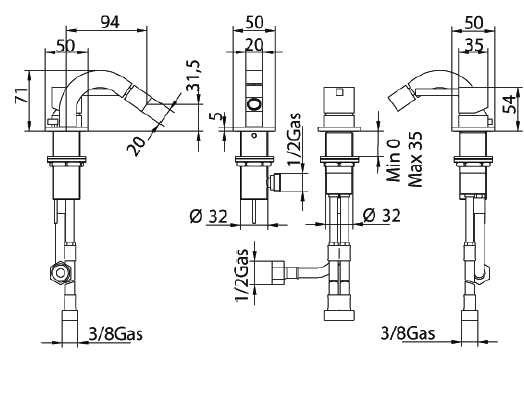 752720PN01LR Смеситель Bandini Ice Cube Santreyd - Вид №1