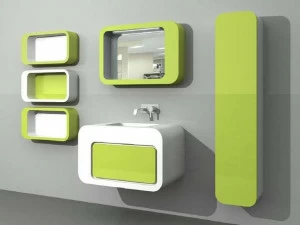 LASA IDEA Тумба под умывальник подвесная со шкафом с ящиками Unopuntozero