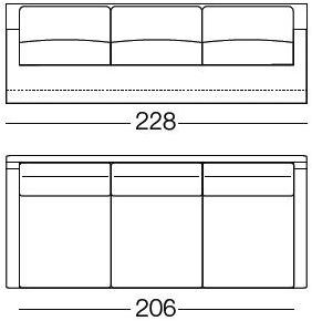 arflex Мягкий диван со съемным чехлом из 3-х местной ткани Cousy sun-id-1508605 - Вид №6