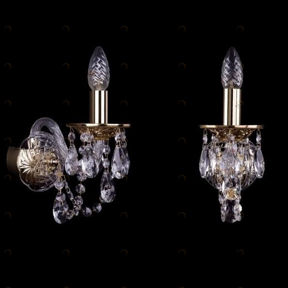 Бра Bohemia Ivele 1600/1/G BOHEMIA IVELE СВЕЧА 078568 Золото;прозрачный 