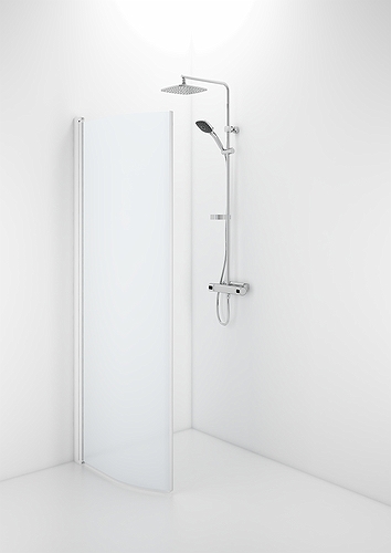 58900082 IFO Space изогнутые двери SBVF, белые лакированные профили, матовое стекло с профилем ручки, SBVF 900