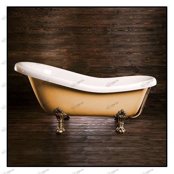 Ванна Akcjum Rectime 170 WR-02-05-BR-B овальная бежевая с золотыми ножками WR0205BRB