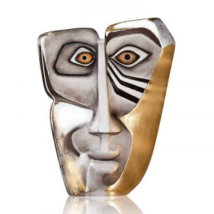 65873 Скульптура "Маска Домино II", серая/золотая, 250/330 мм Maleras