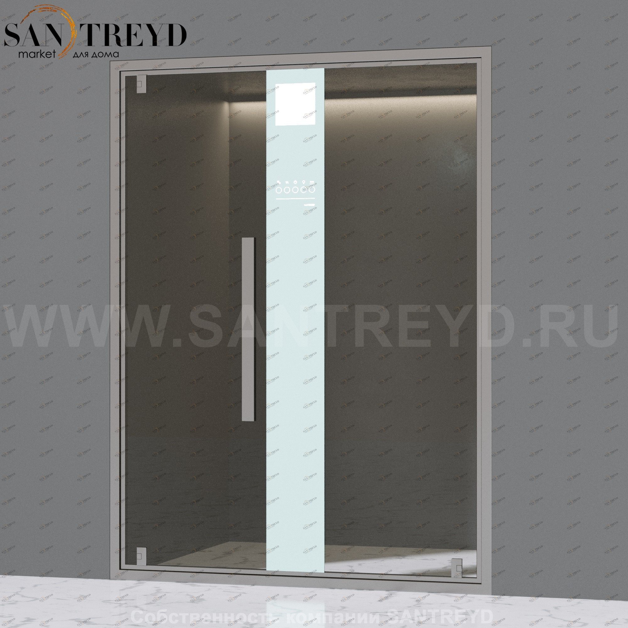 Effegibi OMNIASTEAM TOUCH Стеклянная левая дверь со встроенным парогенератором. Отделка: алюминий. Мощность: 3 кВт. Размер: длина 150 см, высота 202 см OT.145.30L OMNIA STEAM OT14530L