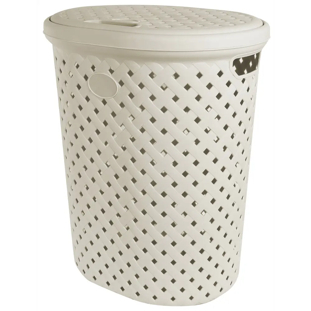 Корзина для белья Plast Team Rattan цвет молочный STLM-2048246