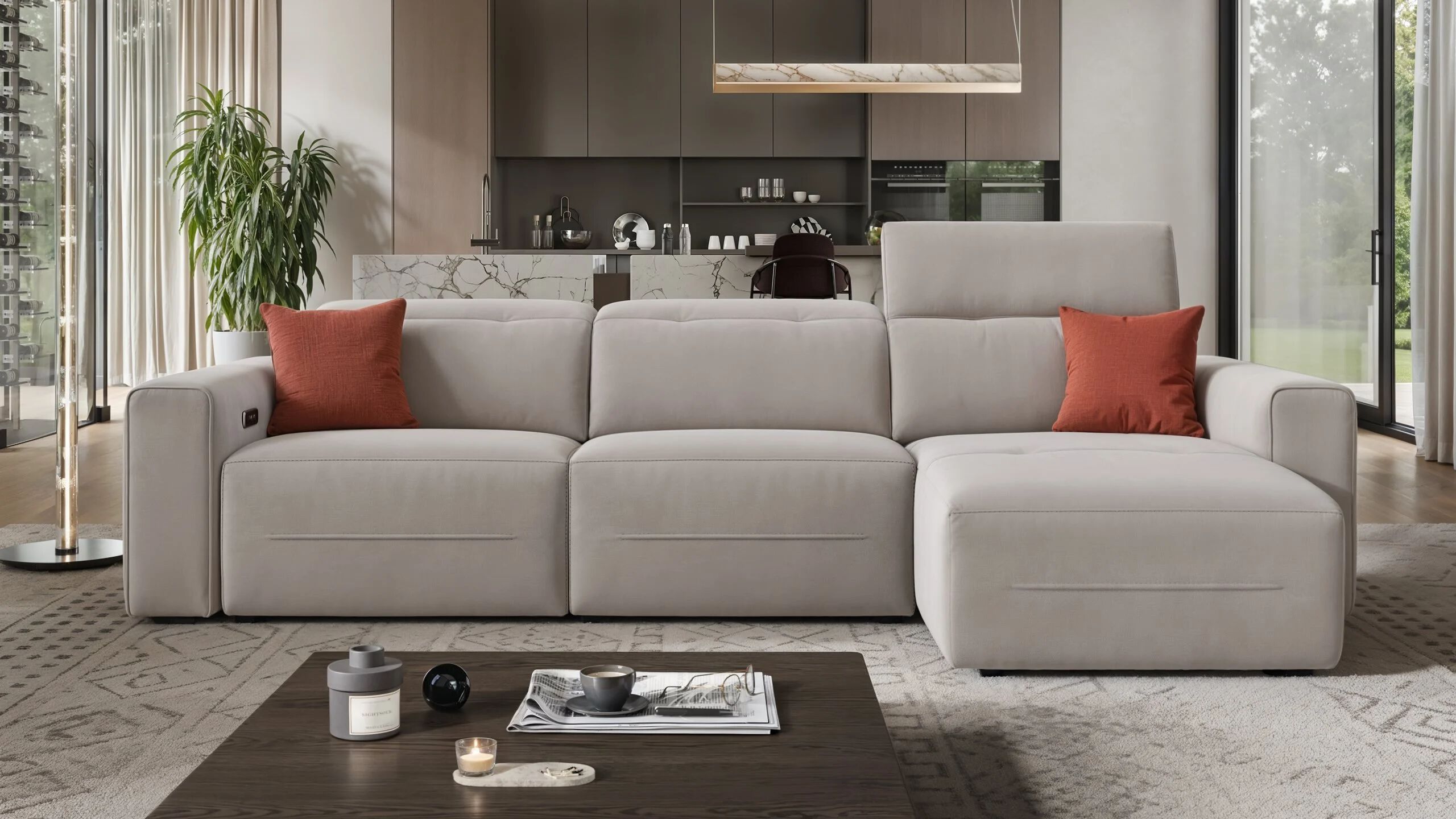 Тканевый диван с полуостровом Sofanella Канны ARCH-00035671 - Вид №3