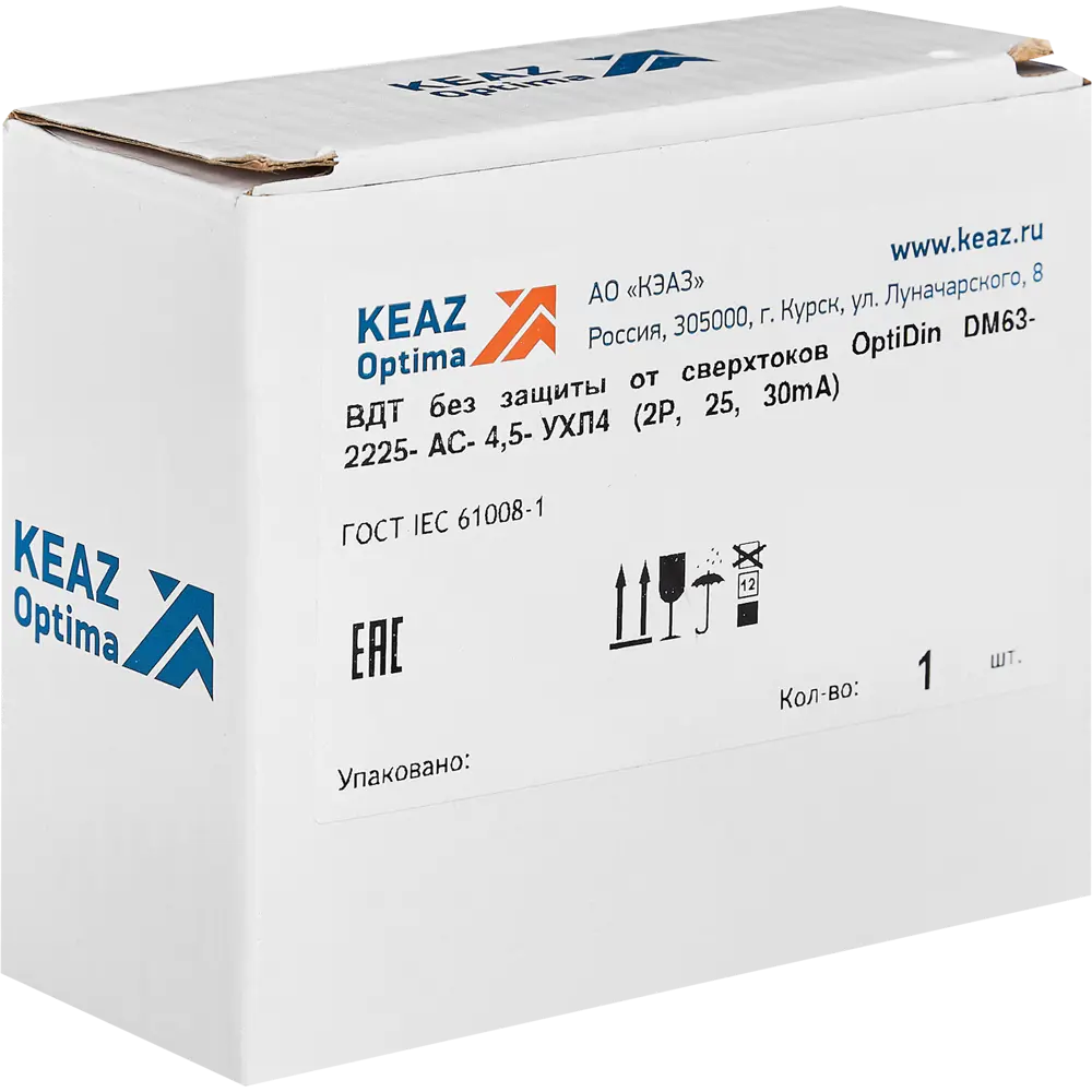 УЗО КЭАЗ 2P 25А - защита от токов утечки и короткого замыкания 89341822 STLM-1527744 - Вид №4