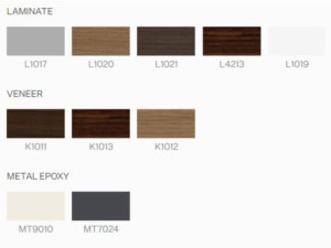 Прямоугольный журнальный столик из ламината с металлическим основанием