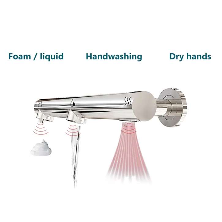 Инфракрасный кран для общественных туалетов с воздушными полотенцами Fontana Showers синий Синий ARCH-00046690 - Вид №6