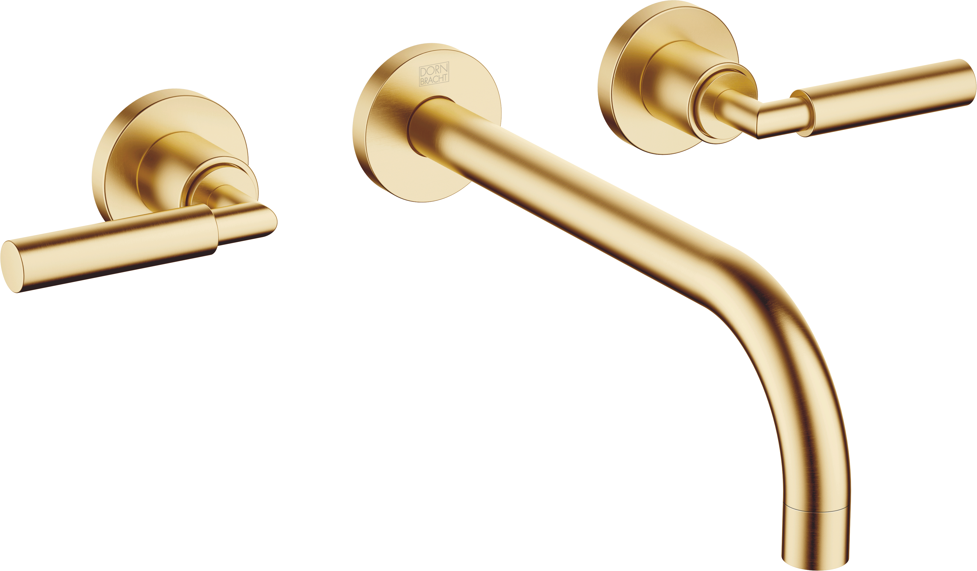 TARA Смеситель для раковины, настенный, без донного клапана - Brushed Durabrass (золото 23 карата) 36717882-28