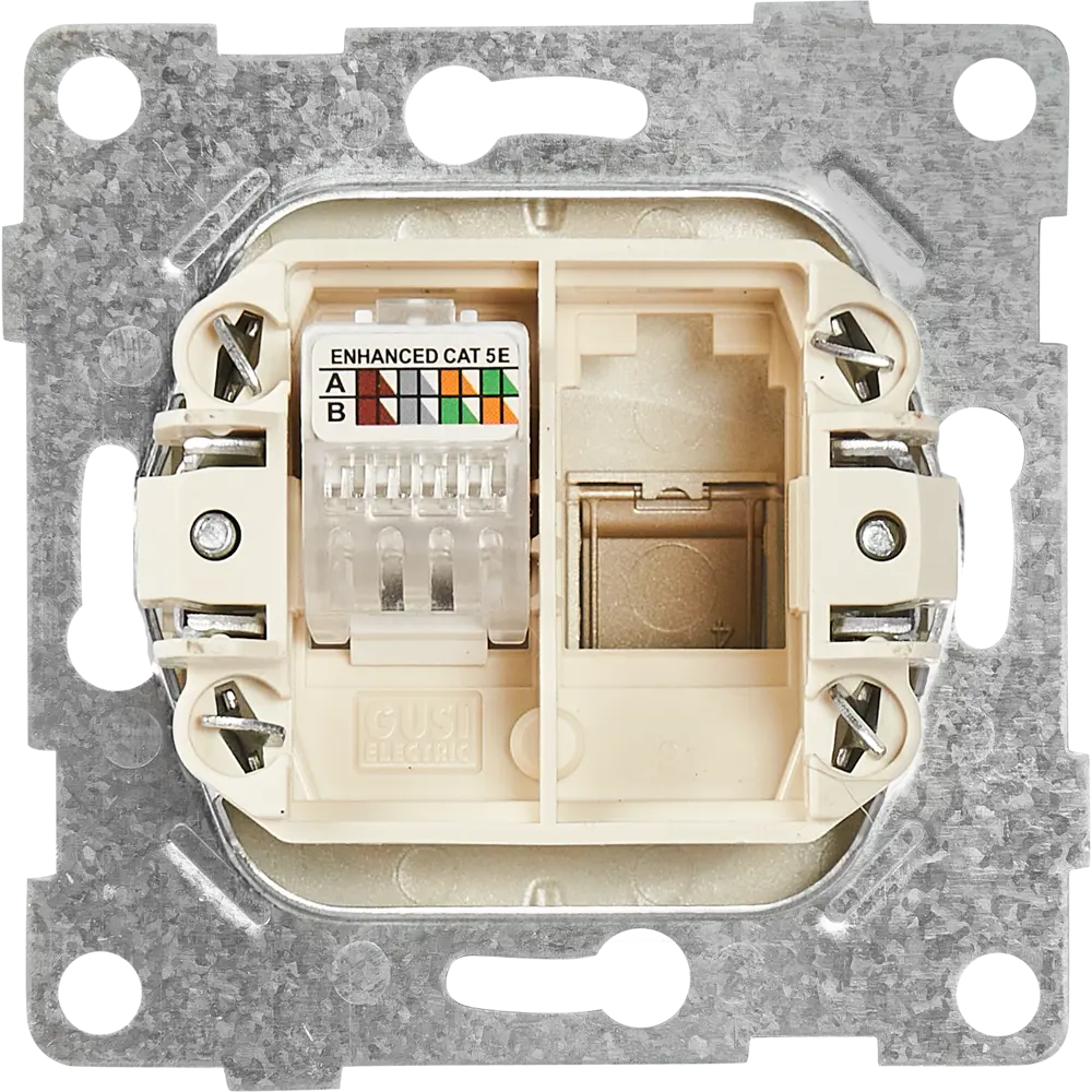 Компьютерная розетка GUSI Electric встраиваемая RJ45 цвет шампань 83864440 Ugra STLM-0045220 - Вид №3