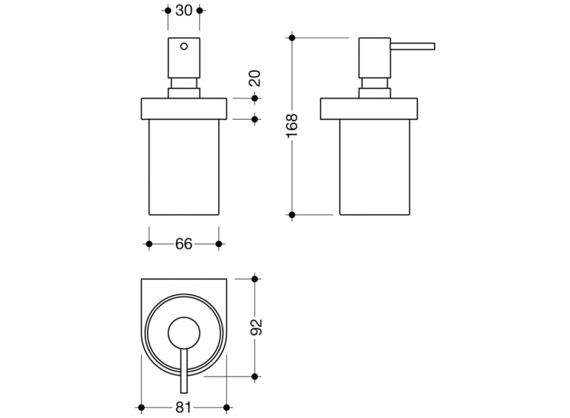 800.06.11041 Дозатор для мыла или дезинфицирующего средства с держателем HEWI System 800 - Вид №4