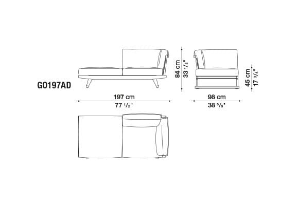 Ткань сад диван с полуостровом B&B Italia Outdoor Чт ARCH-00073529 - Вид №11