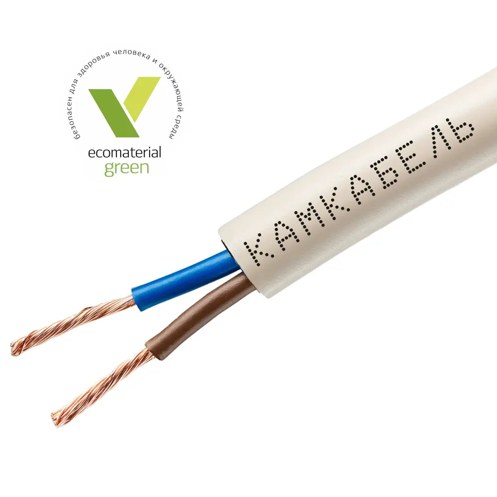Провод Камкабель ПВС 2x1.5 100 м ГОСТ цвет белый 81933781 STLM-2151832  - Вид №1