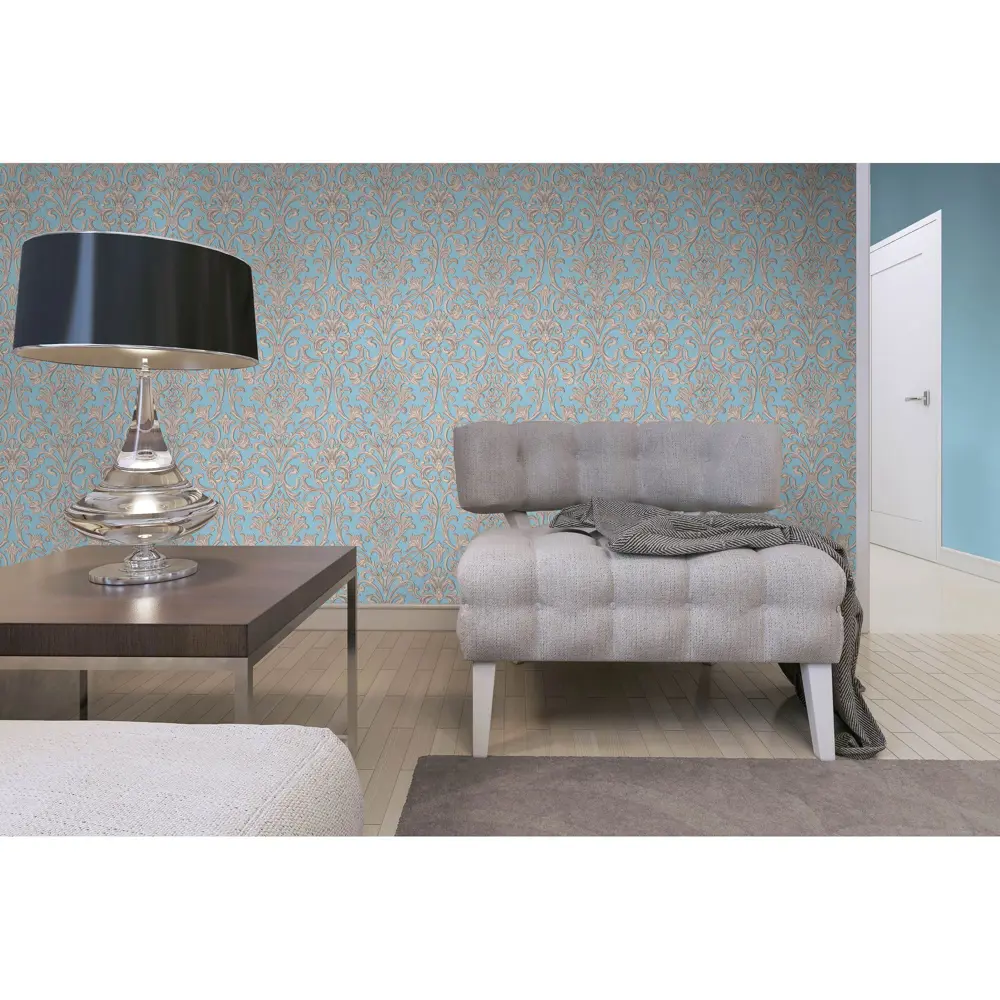 Обои флизелиновые 1.06х10 м фон голубой ED 3520-15 18595217 STLM-2035387 EURO DECOR Империя - Вид №2