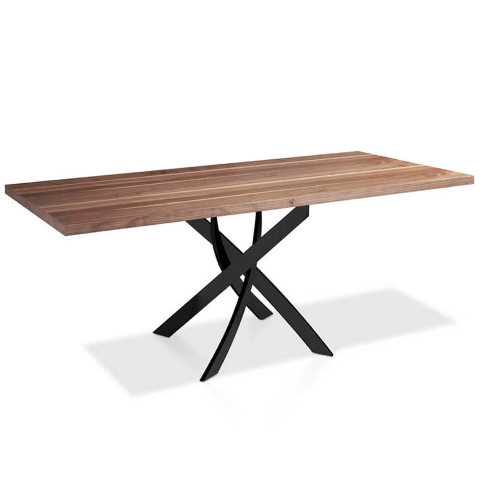 094910 Стол обеденный прямоугольный орех 160x95 черные ножки Angel Cerda F2133 