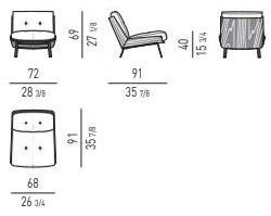 Minotti Кресло из ткани с деревянной оболочкой Daiki sun-id-1503283 - Вид №3