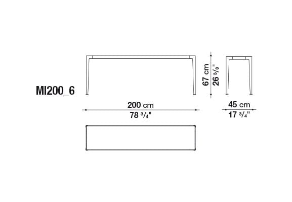 Алюминиевая и деревянная Садовая прямоугольная консоль B&B Italia Outdoor мирт ARCH-00078701 - Вид №4