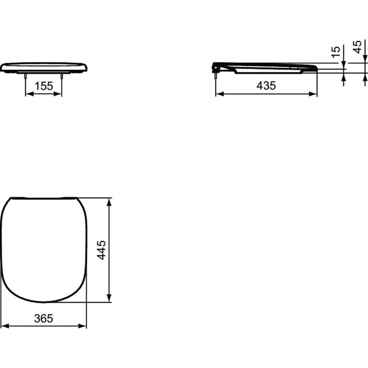 T3529V3 Сидение и крышка для унитаза с функцией плавного закрытия Ideal Standard TESI - Вид №4