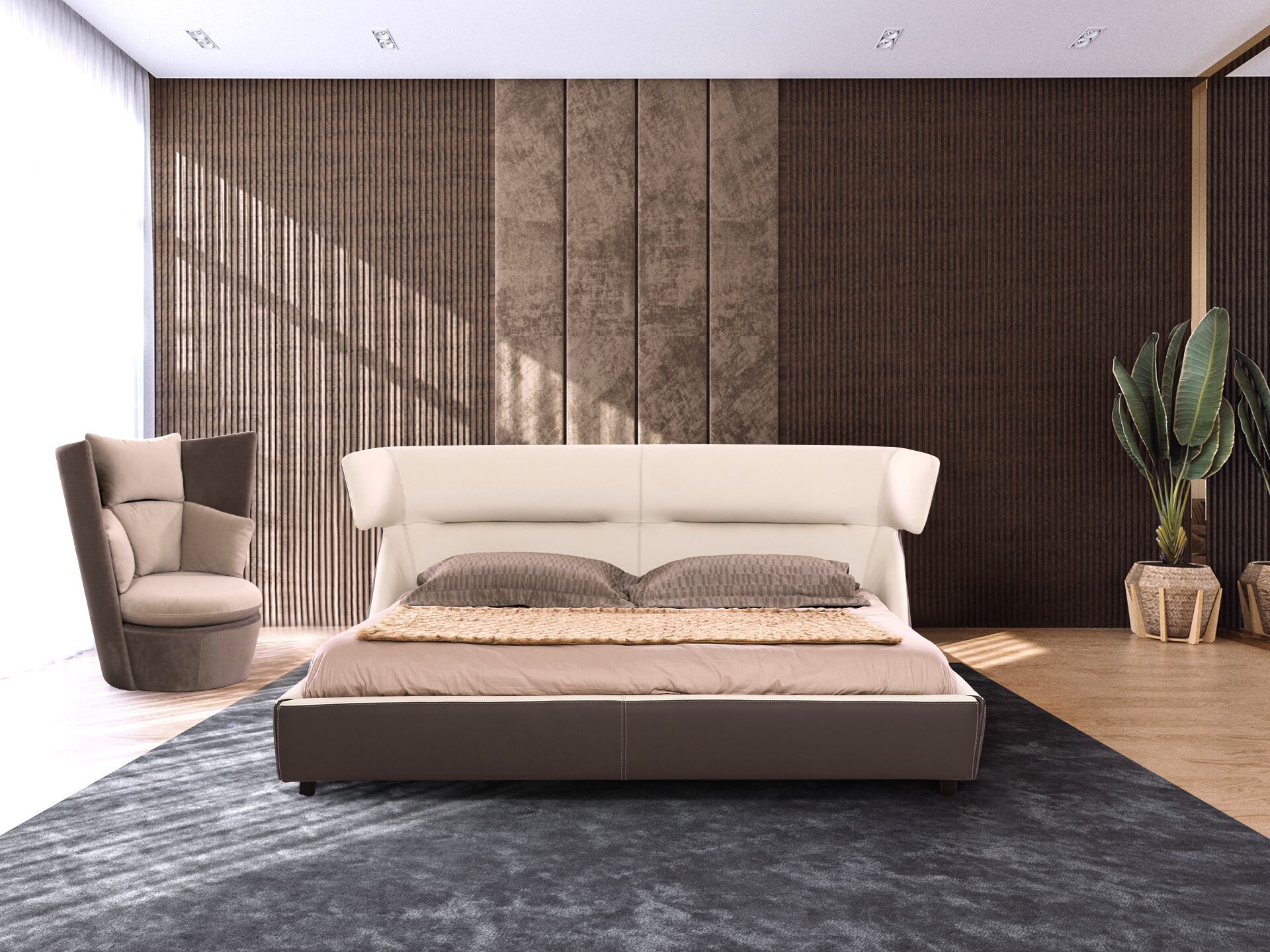 Тканевое кресло с высокой спинкой и подставкой для ног ABLE ZOE ARCH-00122522 - Вид №5