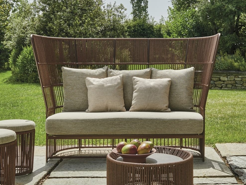 Плетеный диван из синтетического волокна с высокой спинкой Varaschin Tibidabo ARCH-00137976