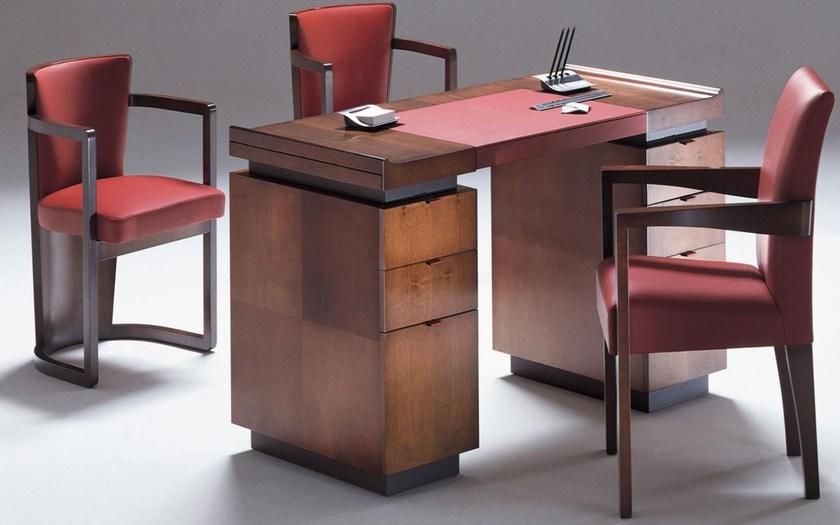 HUGUES CHEVALIER Прямоугольный деревянный стол с ящиками Iconic sun-id-1389844 - Вид №1