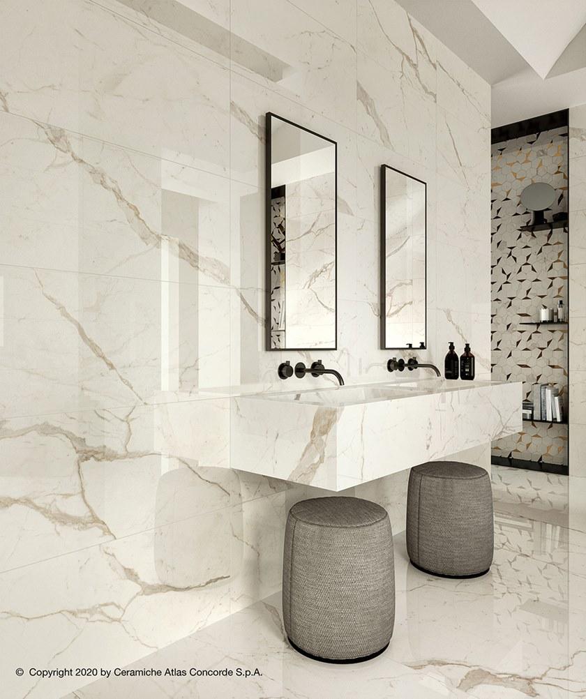 Atlas Concorde Белая плитка для стен с эффектом мрамора Marvel shine sun-id-1375735 - Вид №69