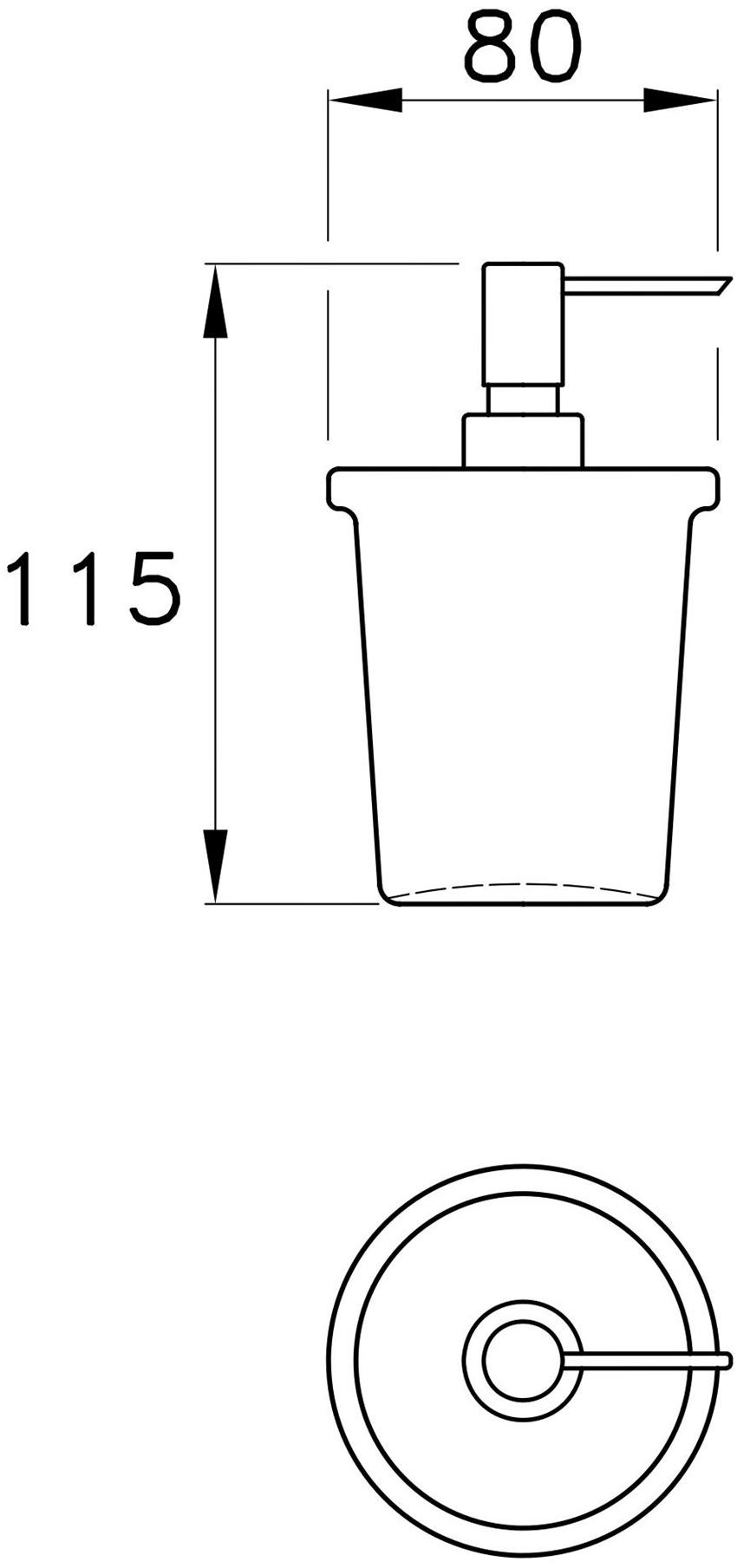 RUBINETTERIE STELLA Настенный дозатор мыла из матового стекла Sirius D020 - Вид №1