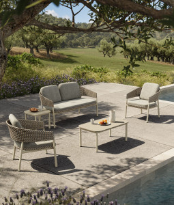 Веревочный овальный садовый столик