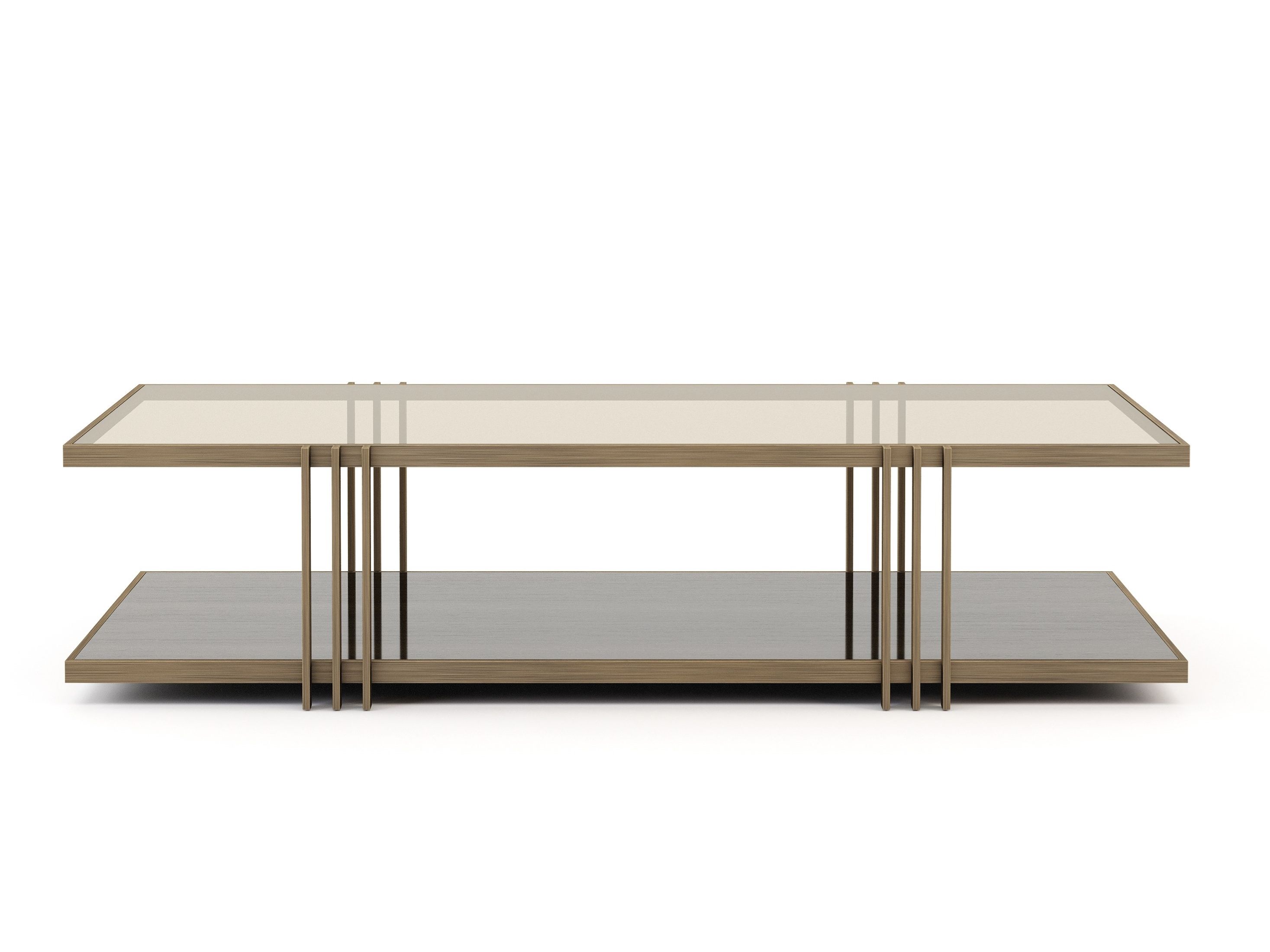 Прямоугольный низкий стол из металла и стекла Stylish Club ARCH-00135854 - Вид №1