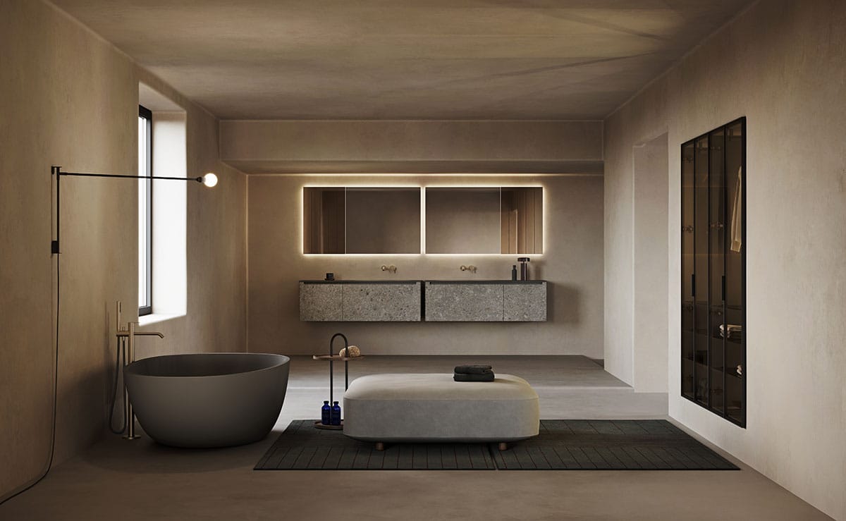 Встраиваемый шкаф для ванной комнаты из анодированного алюминия и стекла Inbani слой ARCH-00089207 - Вид №4