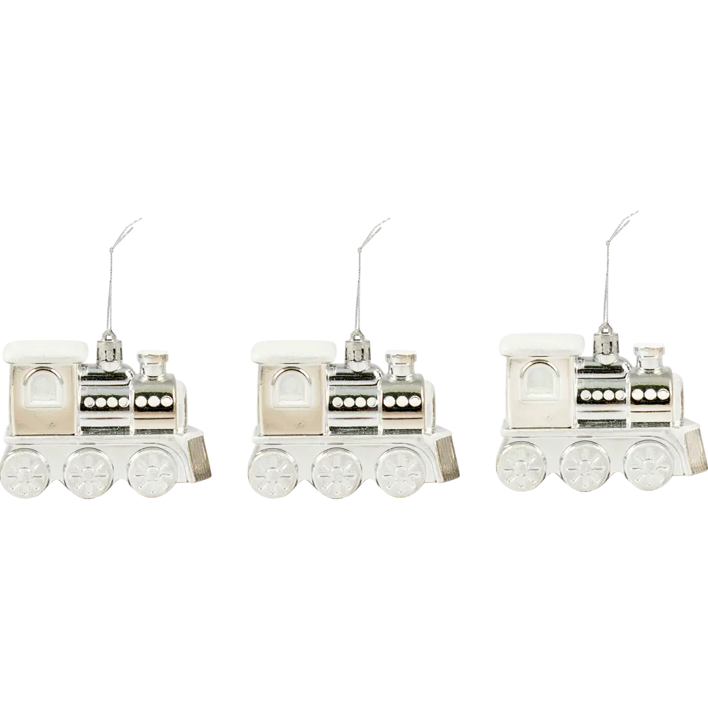 Набор ёлочных игрушек Поезд 4x7.2x9 см пластик белый 3 шт. 82182947 STLM-2200520 Santreyd 