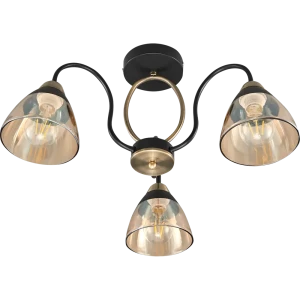 Люстра потолочная JLIGHT FIONA 3 лампы 18 м², цвет черный/бронза 84534217 STLM-2000844