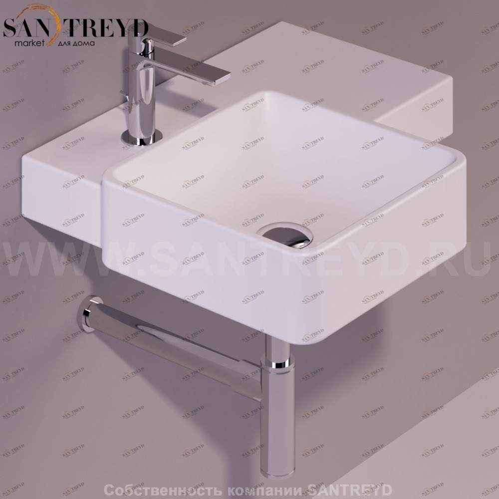 FL21BIANCOMATT Подвесная раковина настенная квадратная Simas Flow белая